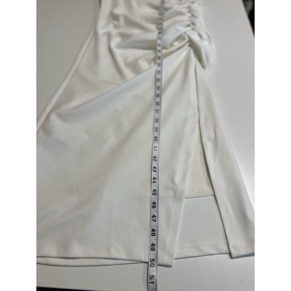 Anthropologie The Maya Ruched Cowl Neck Dress White Wedding Petite Large Formal - Picture 11 of 14